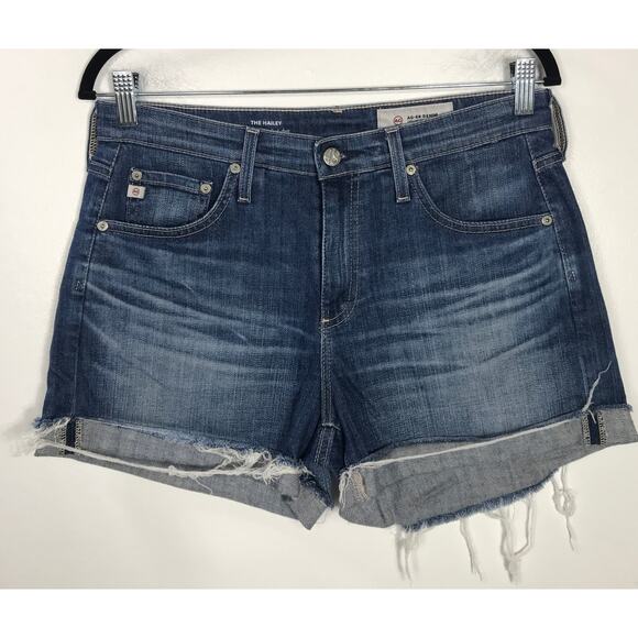 AG Women's 27 Hailey Ex-Boyfriend Roll-Up Jean Denim Shorts Distressed Everyday - Picture 1 of 9